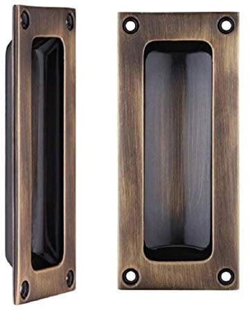 Zoo Hardware FB90 Rectangular Recessed Flush Door Pull Handle 102 x 45mm (Florentine Bronze)