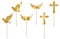 PartyDeco Mellilu Erstkommunion Taufe Cake Topper Gold 8,5 cm - 11 cm, 6 St. Cup Cake Topper Kuchenstecker