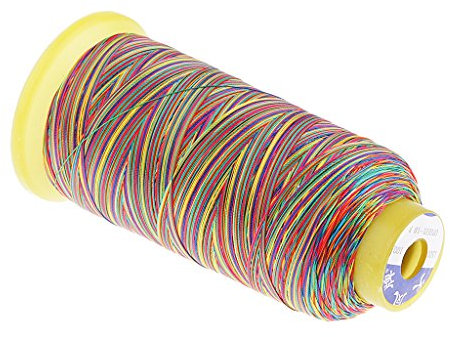 sharprepublic 150D Multicolor Nähgarn Nähmaschinengarn Regenbogen bunt Jeansgarn Overlockgarn Nähfaden - #7, 1200 Meter
