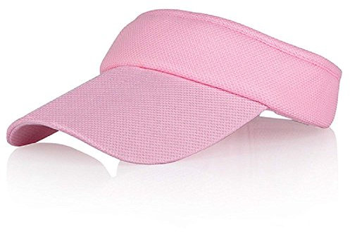 Pink Sun Visors for Women and Girls, Long Brim Thicker Sweatband Adjustable Hat for Golf Cycling Fishing Tennis Running Jogging and other Sports