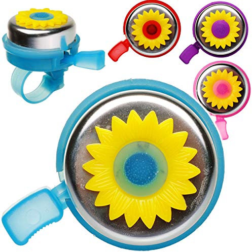 alles-meine.de GmbH Fahrradklingel/Glocke - Blume - bunter Farb-Mix / 3D Effekt - Ding Dong - 2 Klang - stabiles Metall - UNIVERSAL Klingel für das Fahrrad/Jungen Mädchen & D..