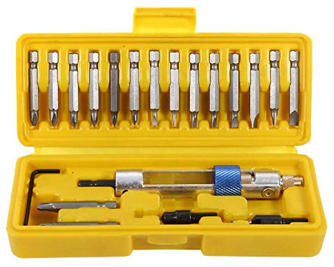Ausla Half Time Drill Driver Set, 20 Pieces, Alloy Steel Screwdriver Kit with Cross Bits, Flat Head Bits, Countersink Bits