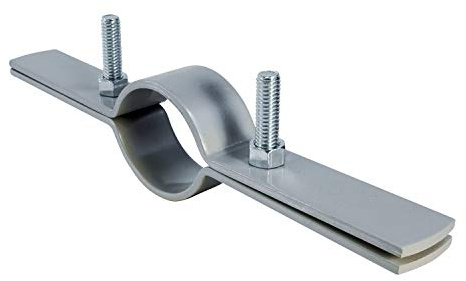 Highcraft RISEEP02 Riser Wall Ceiling Mount Vertical Piping Support-Plumbing Extension Bracket-Clamp Strap for Copper, IPS, CPVC, PVC, Galvanized Tubing, 2 in, Epoxy Coated Steel