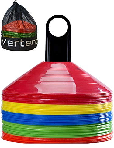 Vertent Football Cones (Set of 50) - Agility Football Cones with Carry Bag and Cone Holder, Perfect for Football and Sports, Training Cones, Sports Cones, Football Cones Training Set, Multisport Cones