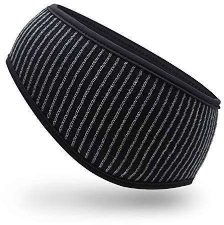 Reflektierendes Stirnband Herren Damen – Sportstirnband mit reflektierendem Design, schwarzes Haarband, weiches Innenfutter, Ohrenwärmer, Unisex, hält warm, winddicht, ideal für Radfahrer, Nachtläufer