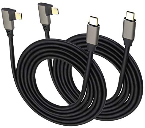 AAOTOKK AOTOKK rechts und links abgewinkeltes Typ C USB 3.1 Adapterkabel 5 Gbps & 2A 90 Grad 3.1 USB Typ C Steckerkabel Volle Funktion Unterstützt Aufladen, Daten, Audio, Videokabel für Laptop, Table