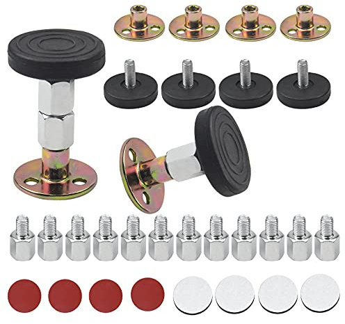 4 Stück Bettgestell mit Gewinde, Verstellbares Kopfteil Stopper, Anti-Schütteln Bett Stabilisator Unterstützung für Betten Schränke Sofas Wandschutz, 84-110mm
