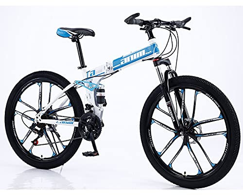 Faltrad Mountainbike Doppelte Stoßdämpfung Integriertes Rad Faltbares Mountainbike Fahrrad Faltrad Citybike für Erwachsene A,27 Speed