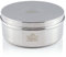 Indian-Tiffin Masala Dabba Luftdichter Gewürzbehälter - Lebensmittelqualität aus Edelstahl - mit Gewürzetiketten & Löffel (Groß (20cm), Stahldeckel, Klare Deckel auf Innentöpfen)