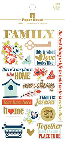 Paper House Productions Happy Family Clear Sticker, 4 x 7-inch, 3 Pack