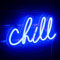 Chill Letrero de Neón Letrero LED Azul Chill Luz de pared de Neón 14'' x 7'' Letreros de Neón con Letras para Decoración