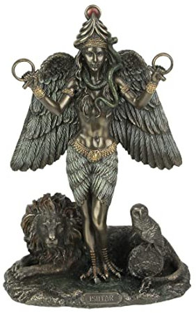 Veronese Design 21,6 cm Ishtar die mesopotamische Königin des Himmels Kaltgussharz Antik Bronze Finish Skulptur Altar Statue Wicca Dekoration heidnische Geschenke