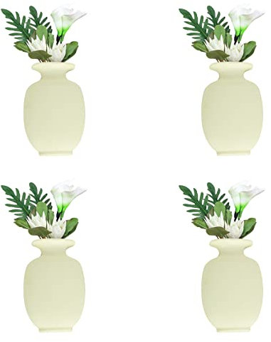 MSUIINT Magische Vase, 4 Stück, aus Silikon, wiederverwendbar, selbstklebend, zum Aufhängen, dekorativ, aus Gummi, kleine Vase