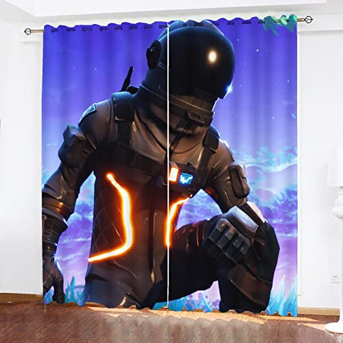 SMNVCKJ Gardinen Verdunklungsgardine Ösen Für Schlafzimmer, Ninja/Commando Verdunkelungsvorhang-Set 2er Set Für Kinderzimmer (15,183 × 160 cm)