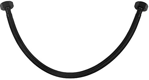 60cm 1/2 x 1/2 Inch BSP Schwarz Nylon Geflochten Flexibler Schlauch Spülen