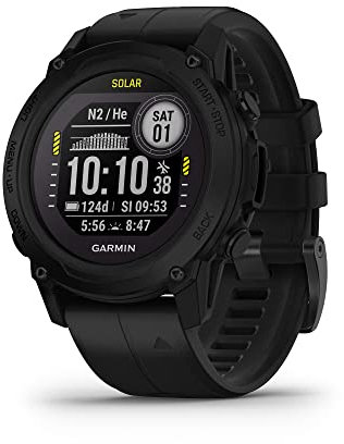Garmin Descent™ G1 Solar, robuster Tauchcomputer mit Solar-Ladefunktionen, mehrere Tauchmodi, Aktivitäts-Tracking, Schwarz