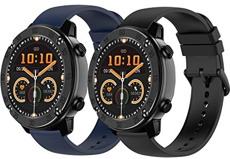 Armband Kompatibel für Blackview X5/X1/W20/W30/W50/W60 Ersatzarmband, Ersatzband Silikon armbänder für IOWODO R8 Pro/X5/W13/W60 Zubehör (schwarz+blau)