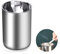 YKKJ Cendrier Acier Inoxydable Cendrier Coupe Vent Portable, Anti Odeur, pour Balcon, Jardin, Bar, Maison et Bureau, Intérieur et Extérieur, Grand, Argent