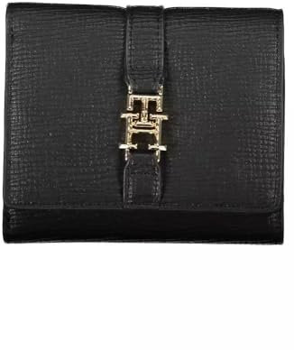 Tommy Hilfiger TH PLUSH MED FLAP WALLET, Black, Einheitsgröße, Geldbörse
