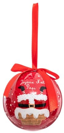 FEERIC LIGHTS & CHRISTMAS - Weihnachtskugel aus bedrucktem Papier 75 mm Papi Mami - Modell B