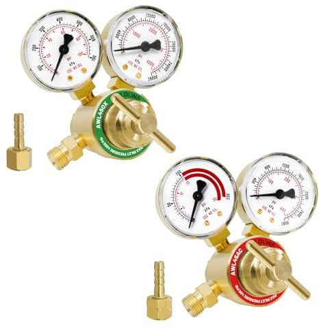 AWLOLWA Régulateur d'oxygène acétylène CGA540 et CGA200 Raccord d'entrée pour jauge de gaz de soudage.