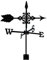 Exquisite Metal Weather Vane Ornament Metal Weathervane with Arrow Ornament, Garden Stake Weather Vane Wind Vane Professional Measuring Tool Wind Direction Indicator Garden Yard Roof Mount E