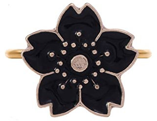 Serviettenringe 12 Stück Bunte Emaille Floral Tropf Öl Serviettenring Tisch Serviette Knopf Schwarz