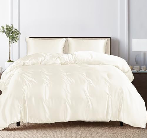 LINENWALAS Bettbezug-Set aus 100 % Eukalyptus-Seide, luxuriöses Tencel-Lyocell, kühlendes Bettbezug-Set, weicher als ägyptische Baumwolle – natürlicher Feuchtigkeitstransport, antiallergischer