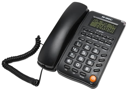 Big Button Corded Landline Phone for Elderly, House Phone, Ringer or Speakerphone Volume Adjustable, Redial, Home Landline Telephone for Seniors, with HD Display, Desk or Wall Mountable