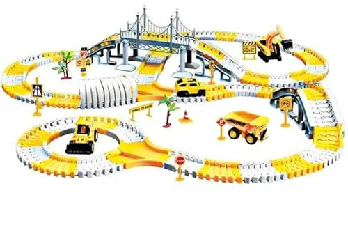 VISTA TRADE Pista Macchinine Circuiti per Auto Elettriche 343 pz - Garage Macchine per Bambini - Giochi per Bambini 8 Anni - Pista Giocattoli Costruzione di Circuiti Flessibili da Corsa