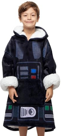 Disney Home- Übergroße Hoodie Sweatshirt Decke mit Kapuze für Junge und Mädche Kinder- Yoda Oversized Sherpa Fleece Kapuzenpullover