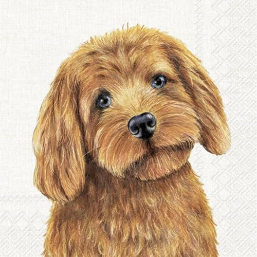IHR Ideal Home Range - Papierservietten FARM DOG cream - Hund 20 St. Lunch-Servietten 33 cm x 33 cm