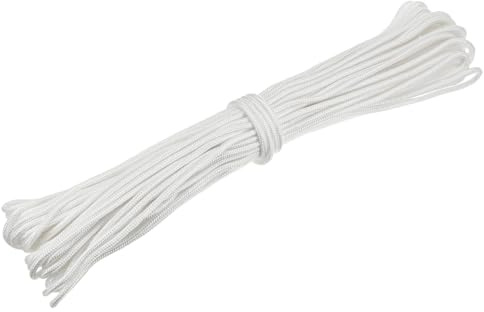 sourcing map Polyester-Seil, geflochtenes Wäscheleine, Wäscheleine für Garten, Outdoor, Camping, Reisen und Zuhause, Wäschetrocknen, Weiß, 6 mm