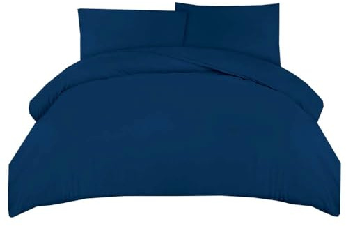 Comfortz King Bedding Duvet Cover With 2 Pillowcases - Soft Microfibre Polyester Anti Allergic Breathable & Wrinkle Free Duvet Set (Blue,King)