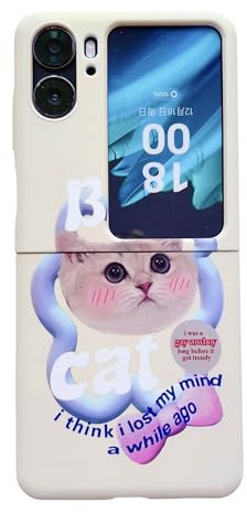 360 Full Protective Case for Oppo Find N2 Cover Shockproof Hard Case Upper Shell & Lower Shell Protective Ultra Slim 2 in 1 Full Body Cell Phone Protection for Oppo Find N2,Cute Cat