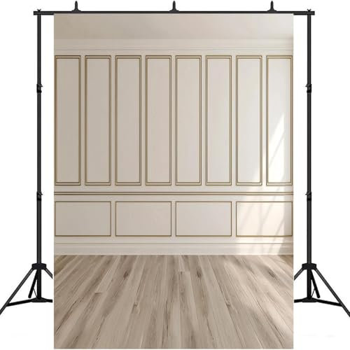 Einfache weiße goldene Rahmen Wandfotografie Hintergrund, Brautdusche Dekoration Banner Porträt Studio Requisiten 180X120cm