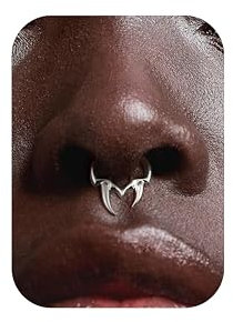 BodyBonita 16G Spike Septum Piercing – 316L Edelstahl Nasenpiercing Conch Helix Piercings Schmuck Nasenring Tragus Daith Knorpel Ohrpiercing Silber 10mm Stil 2