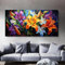 KDOVOXB Abstrakte schöne Blumenmalerei, Poster, Lilie, rot, gelbe Blumen, Leinwand-Kunstdrucke, Bilder für Wohnzimmer-Dekor, 50 x 100 cm, ohne Rahmen