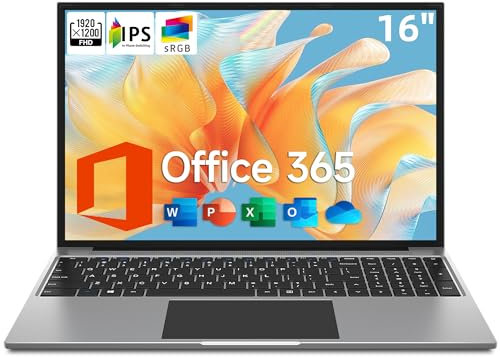 jumper Laptop 16 Zoll Metallgehäuse, (4 GB RAM 128 GB SSD) bis zu 2,5 GHz Celeron 5305U, Notebook installiert 1 Jahr 365 Office, 1920 x 1200 IPS, Bluetooth 4.0, USB 3.0 × 2