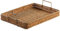 Bandeja para Servir en ratán | Bandejas de Mimbre rectangulares con manijas, Bandeja de ratán de plástico Hecha a Mano, Cesta de Almacenamiento de Mimbre de Gran Capacidad para decoración del hogar d
