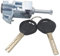 Viviance Cilindro de cerradura de la puerta del conductor izquierdo con 2 llaves compatible con BMW Serie 3 E46