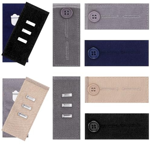 JJUNW 10 Stück Hosenknopf Verlängerung, Hosenbunderweiterung Knopf für Anzughosen Trouser Extender mit Metallhaken 8,5 x 3,5 cm Knopfverlängerung für Hosen Röcke Umstandshose