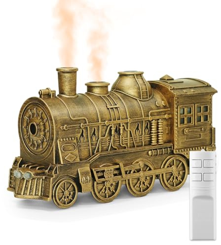 Aroma Diffuser für Duftöle,Perfume Diffuser,Luftbefeuchter, Zugdiffusoren für ätherische Ö-le(Nicht enthalten),Lokomotiven Luftbefeuchter mit Fernbedienung,für Schlafzimmer,Wohnzimmer (Farbe Bronze)