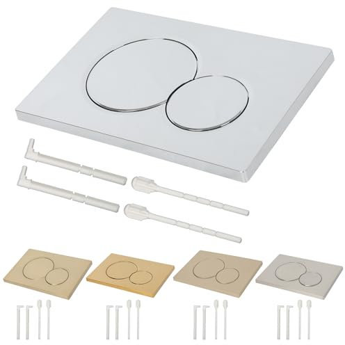 Actuator Plate for Geberit Sigma 01, Push Plate with Flush Lever Set and Mounting Frame for Geberit Sigma01 UP300 & 320, 1 Piece, Dual Flush (Galvanised Silver)