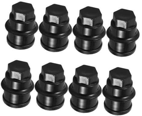 DRESSOOS 8st Abdeckung Der Nabenmutter Kompressor Schubkarre Bullseye Pro Reifenfüller Auto Luftpumpe Automobilzulieferer Autozubehör Rad Reifenmutterkappen Tragbarer Inflator Black Metall