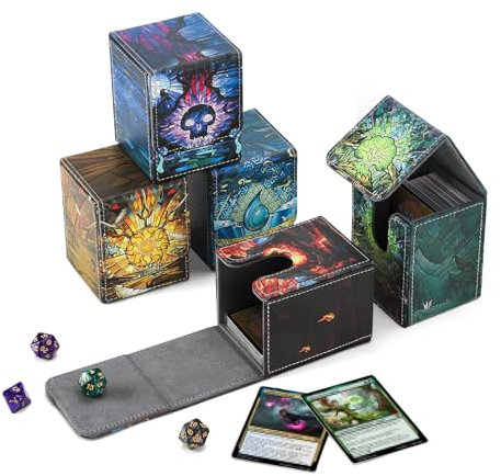 TCGUARD Deck Box für MTG Karten, TCG Aufbewahrungsbox für Magic The Gathering Karten für über 100 einzeln gesleevte Karten mit Sammelkartenspielen, TCG, Yugioh usw. 5in1