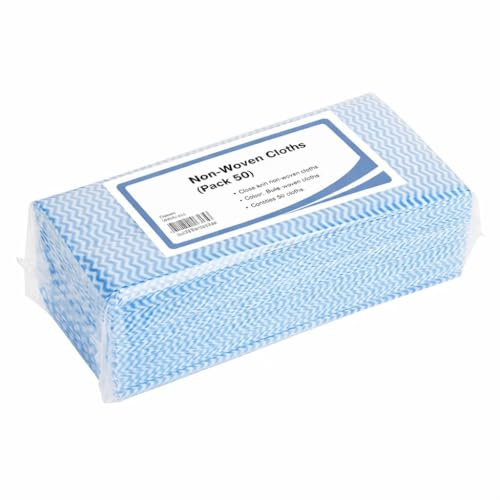Jantex Non-Woven Cleaning Cloths, Blue (Pack of 50) | Absorbent, durable towels tackle commercial kitchen spills and surface dust, supporting colour-coded hygiene systems.