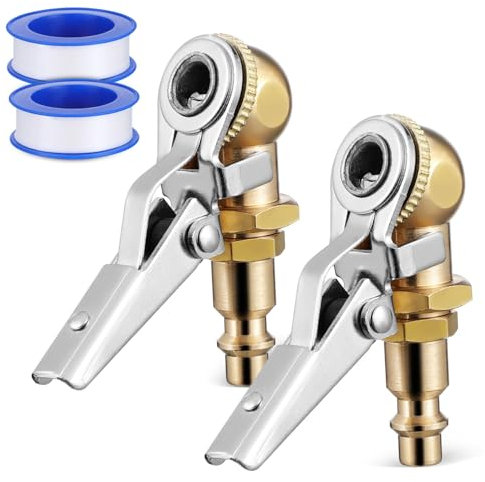 HAWILLOSCH Brass Tire Chuck Set Air Compressor Attachments Quick Connect Chuck for Cars
