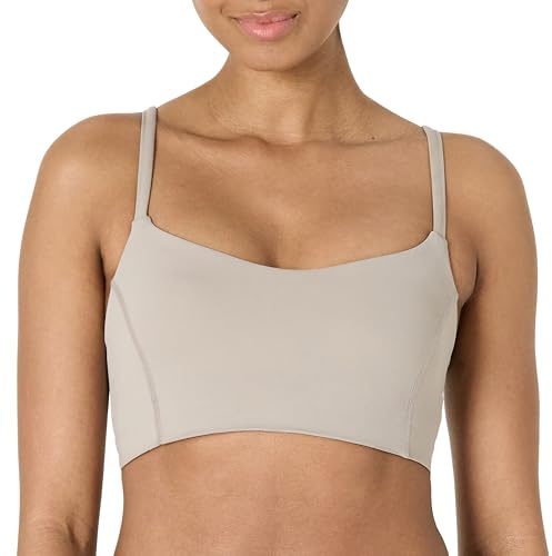 Amazon Essentials Damen Active FormFlex Butterweicher Yoga-Sport-BH mit Herzausschnitt, für leichten Halt, Taupe, XXL