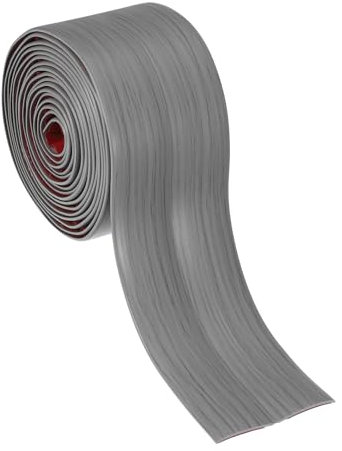 PATIKIL Protector de Esquinas 6cm x 3 Metros, Protector Autoadhesivo para Esquinas de Pared Moldura Flexible para Techo Encimera, Veta de Madera Gris